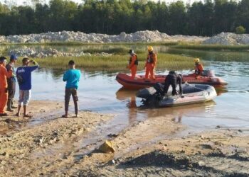 KEADAAN di lokasi pencarian Juperi yang maut dibaham buaya di Bangka Belitung, Indonesia. - AGENSI