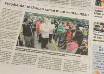 KERATAN akhbar Utusan Malaysia Sabtu lalu.