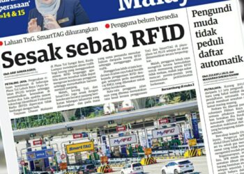 KERATAN laporan muka depan Utusan Malaysia  Isnin lalu.