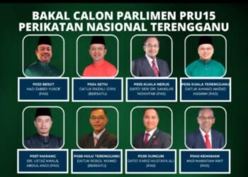 POSTER lapan calon Parlimen PN di Terengganu yang tular dalam media sosial, baru-baru ini.