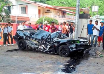 KEADAAN kereta Rozaimi yang terlibat dalam kemalangan di Tuaran, Sabah lima tahun lalu,