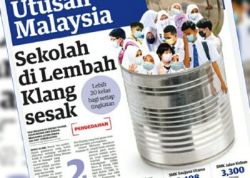 KERATAN akhbar Utusan Malaysia hari ini.