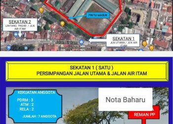 INFOGRAFIK dan gambar rajah berkaitan sekatan jalan raya di sekitar Penjara Reman Pulau Pinang, Georgetown yang tersebar menerusi laman sosial media.