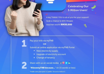 KEMPEN myTNB Giveaway menawarkan baucar shopee untuk dimenangi pelanggan bertuah.