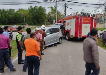 MUHAMMAD Hairi Mamat maut selepas digilis Perodua Alza ketika dalam perjalanan bertugas ke PKRC Marang.