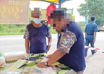 GAMBAR penguat kuasa PBT tidak memakai pelitup muka yang tular di media sosial sejak semalam. - Foto Media Sosial