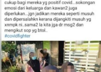 GAMBAR yang tular di media sosial mengenai  tiga jururawat mengunjungi rumah rakan mereka yang dikenakan perintah kuarantin di rumah di Kampung Pulau Tengah, Sungai Petani.